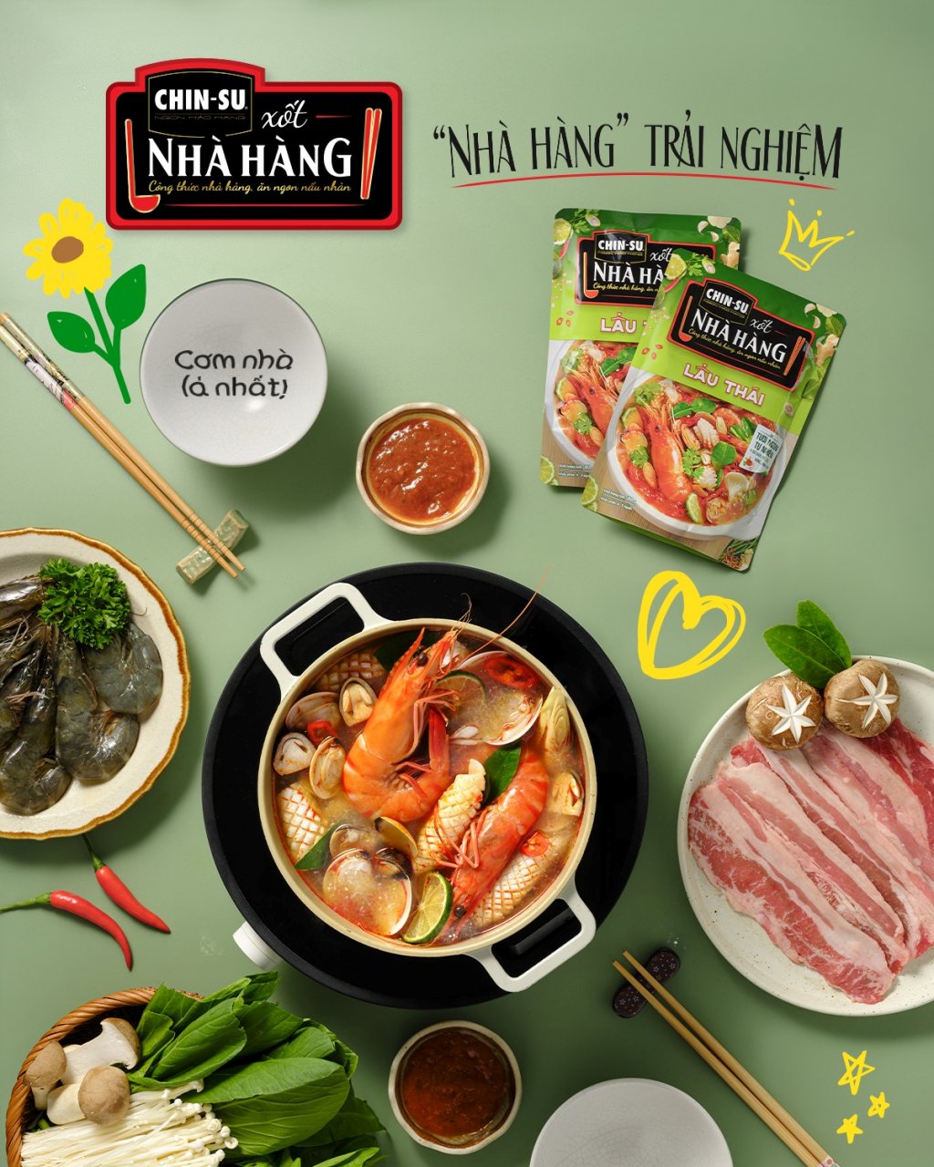 Xốt CHIN-SU nêm sẵn tiện lợi lẩu Thái
