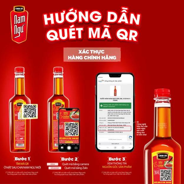 Quét QR code nước mắm Nam Ngư để săn ưu đãi